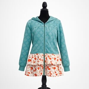 Matilda Jane 435 Joanna Gaines Girls Hoodie Size 12 Tiered Ruffle Floral Jacket